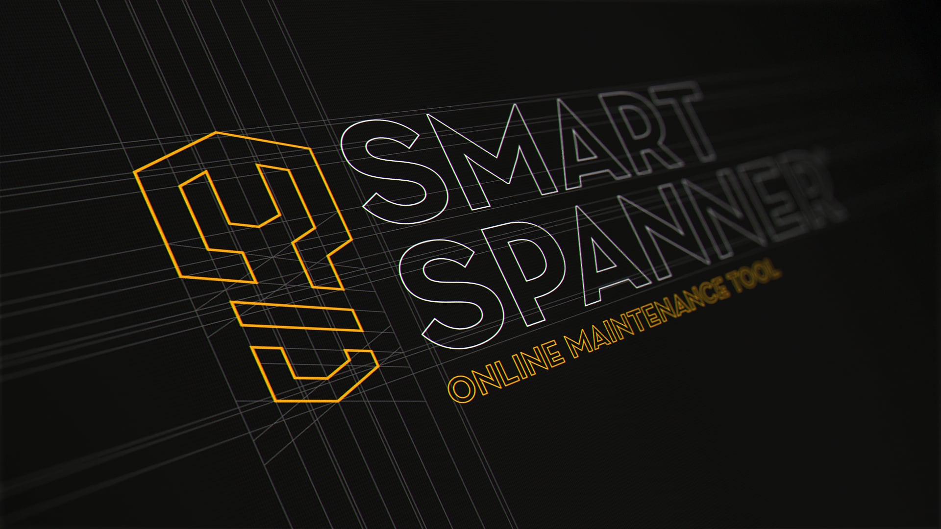 Smartspanner logo in white and orange on black, with a wrench graphic and precision lines.