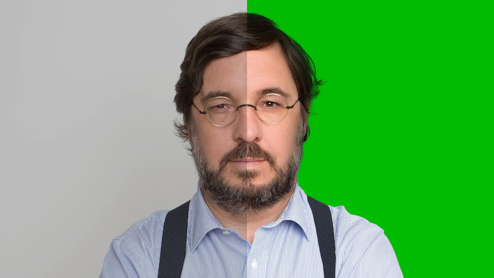 António Costa in stripes and suspenders, arms crossed, on a high-contrast background.